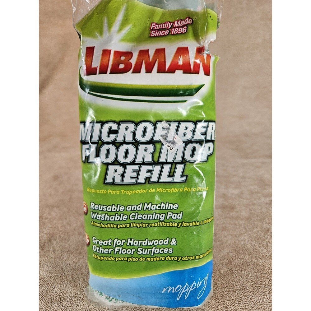 Libman Microfiber Floor Mop Refill Reusable Machine Washable Cleaning Pad